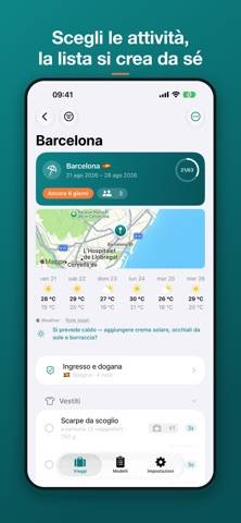 TravelSheet: Lista bagagli Schermata dell'app
