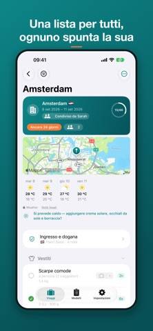 TravelSheet: Lista bagagli Schermata dell'app
