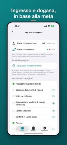 TravelSheet: Lista bagagli Schermata dell'app