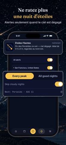 Sternschnuppen: Alarme App-Screenshot