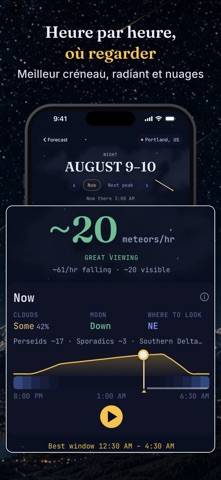 Sternschnuppen: Alarme App-Screenshot