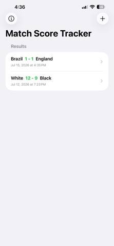 Match Score Tracker App skärmdump