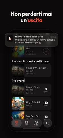 Bingers: traccia serie e film Schermata dell'app