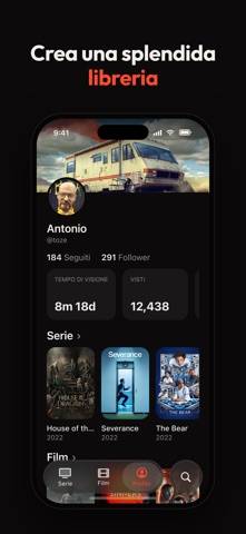 Bingers: traccia serie e film Schermata dell'app