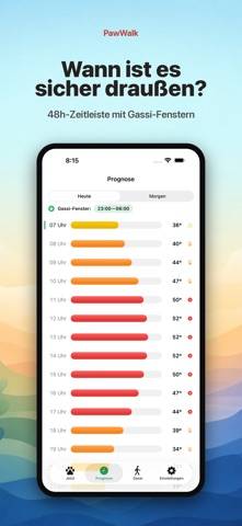 PawWalk – Gassi Hitze-Check App-Screenshot