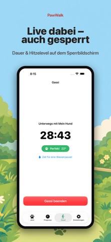 PawWalk – Gassi Hitze-Check App-Screenshot