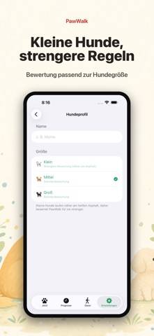 PawWalk – Gassi Hitze-Check App-Screenshot