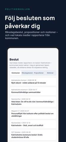Politikerkollen App skärmdump