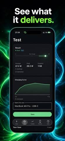 Volra: Batteria e test carica Schermata dell'app