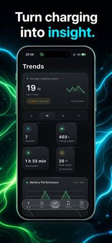 Volra: Batteria e test carica Schermata dell'app