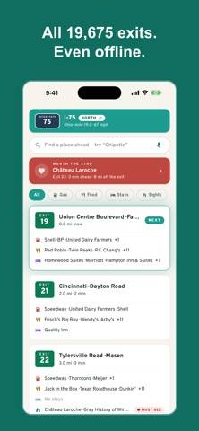 Pit Stop: Road Trip Exit Guide App screenshot