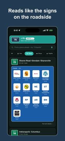 Pit Stop: Road Trip Exit Guide App screenshot