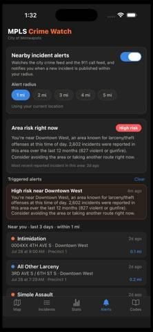 MPLS Crime Watch App screenshot