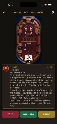 Texas Holdem Tutor by CPG game screenshot
