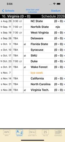 Gridiron 2026 College Football App screenshot