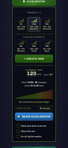Accelerating Metronome App screenshot