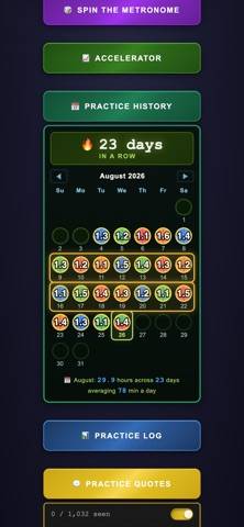 Accelerating Metronome App screenshot
