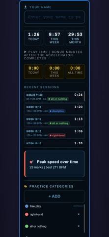 Accelerating Metronome App screenshot