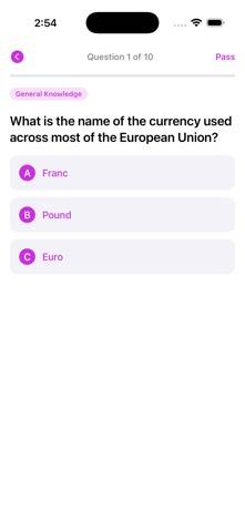 Teen Trivia game screenshot