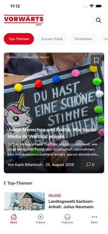 vorwärts.de Bildschirmfoto