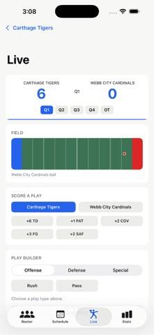 Scrimmage Tracker App screenshot
