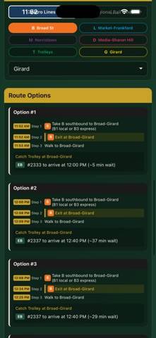 Philly Trolleys App screenshot