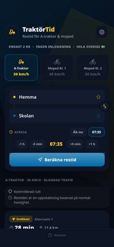 TraktörTid App skärmdump