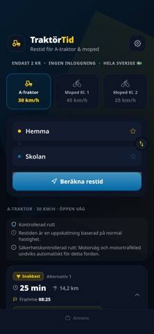 TraktörTid App skärmdump
