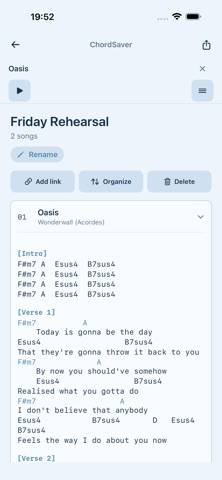 ChordSaver Schermata dell'app