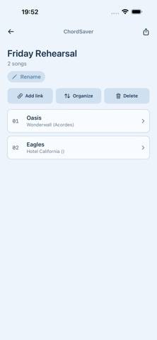 ChordSaver Schermata dell'app