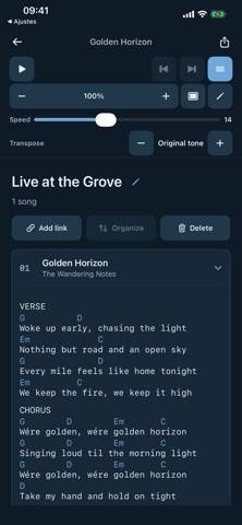 ChordSaver Schermata dell'app