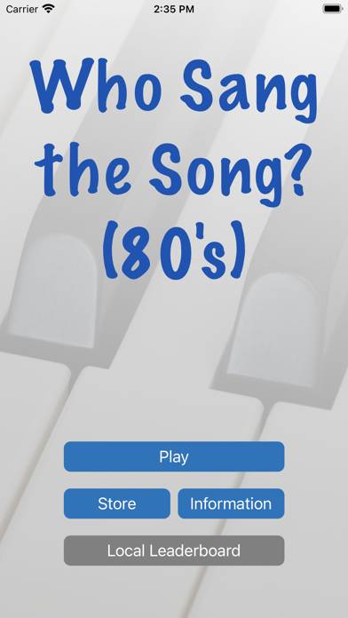 Who Sang the Song (80's)? App screenshot #1