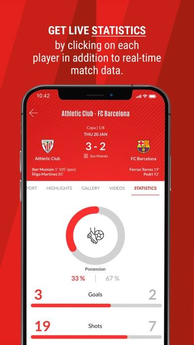 Athletic Club Captura de pantalla de la aplicación