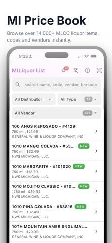 MI Liquor List