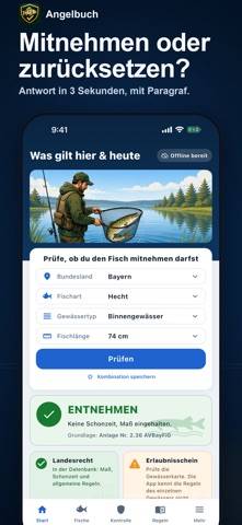 Angelbuch: Schonzeiten & Maße Bildschirmfoto