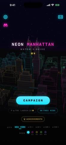 Neon Manhattan: Match 3 Drive