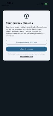 SaferHaven App screenshot