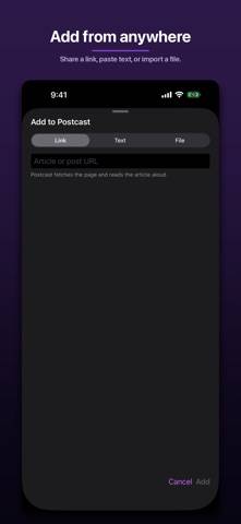 Postcast: Listen to Articles App screenshot