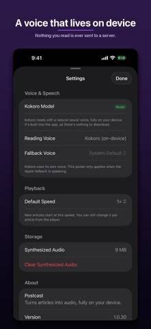 Postcast: Listen to Articles App screenshot