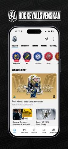 HockeyAllsvenskan skärmdump
