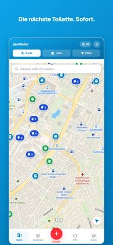 PeeFinder: Toiletten finden Bildschirmfoto