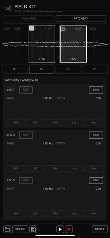 FIELD KIT Playback Engine Schermata dell'app