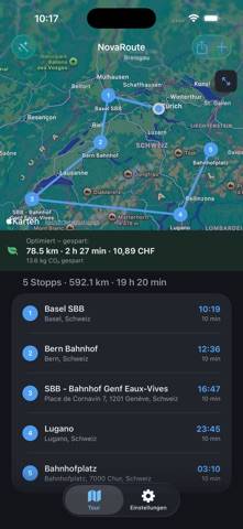 NovaRoute Bildschirmfoto