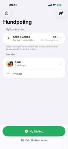 Hundpoäng skärmdump