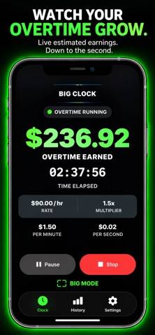 Download Big Clock: Overtime App [Updated Sep 26] | WorldsApps