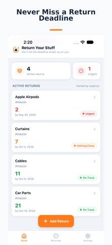 Return Your Stuff App screenshot