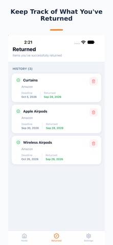 Return Your Stuff App screenshot