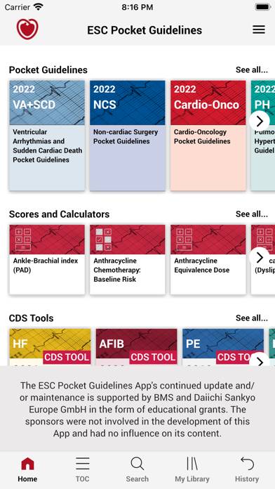 ESC Pocket Guidelines Schermata dell'app