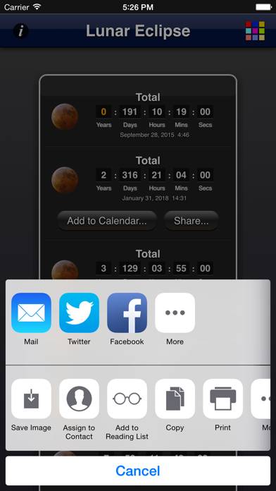 Lunar Eclipse App screenshot #5