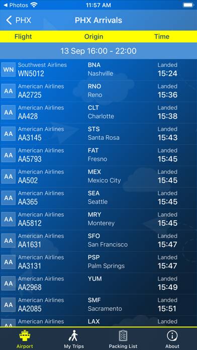 Phoenix Airport Info plus Radar App screenshot #2